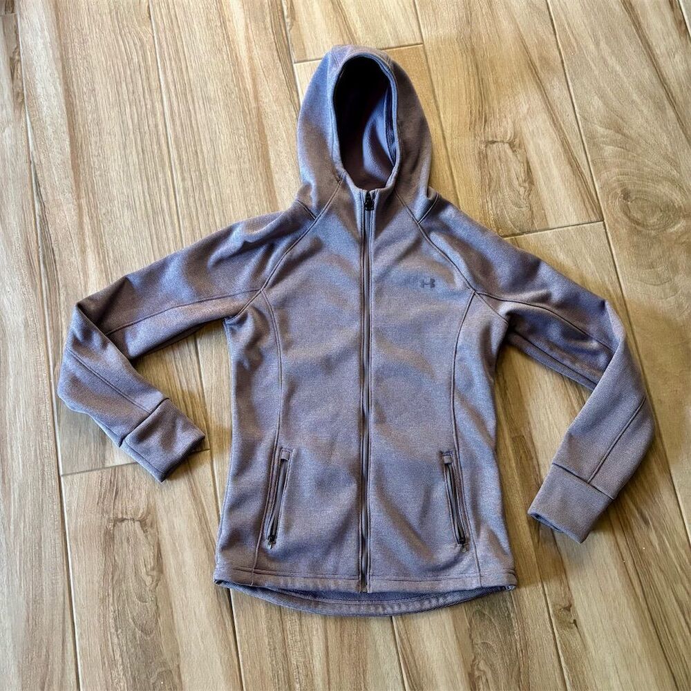 Under Armour Women's ColdGear Fleece Full Zip Hoodie Gray Size S